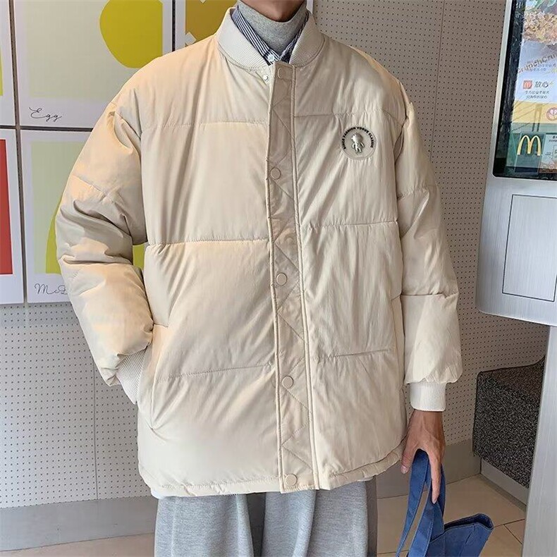 冬季新款立领贴标棉衣男女简约宽松纯色百搭保暖棒球棉服M535,男装棉衣,星座1116A-1（原606A）