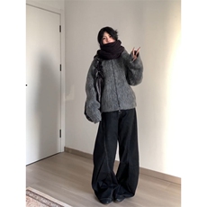 【有货】8153CC-特P86马海毛针织开衫毛衣男加厚拉链连帽外套，男装针织衫/毛衣，星座1007（原301D）