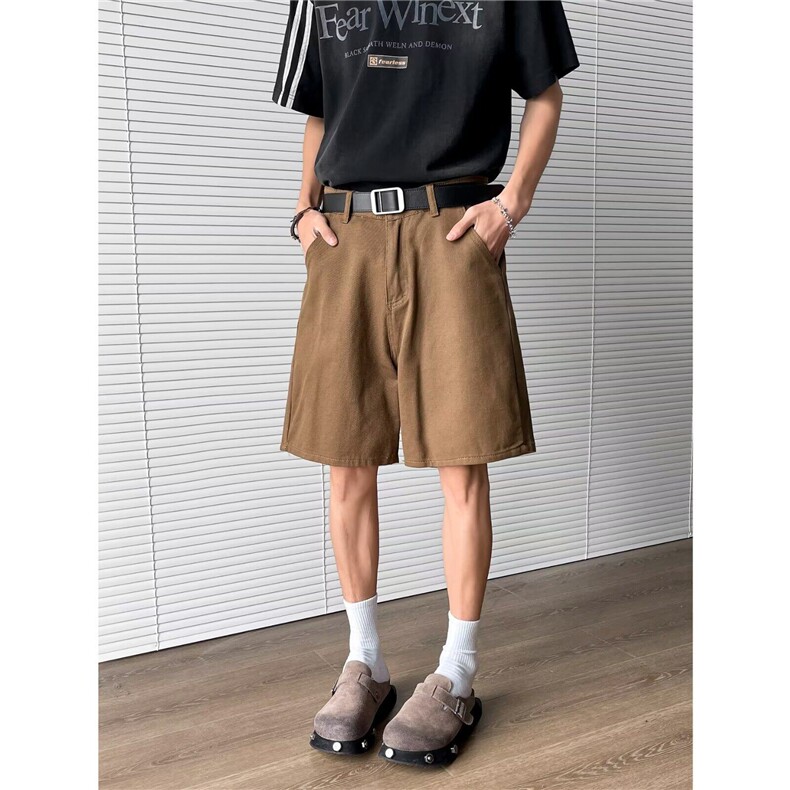 牛仔短裤男士韩版潮流卡其色帅百搭2025夏季ins五分裤RK2597-P38,男装牛仔裤,星座412-3