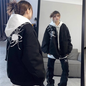 美式潮流春季户外穿高街棒球服外套男女情侣休闲百搭夹克图片