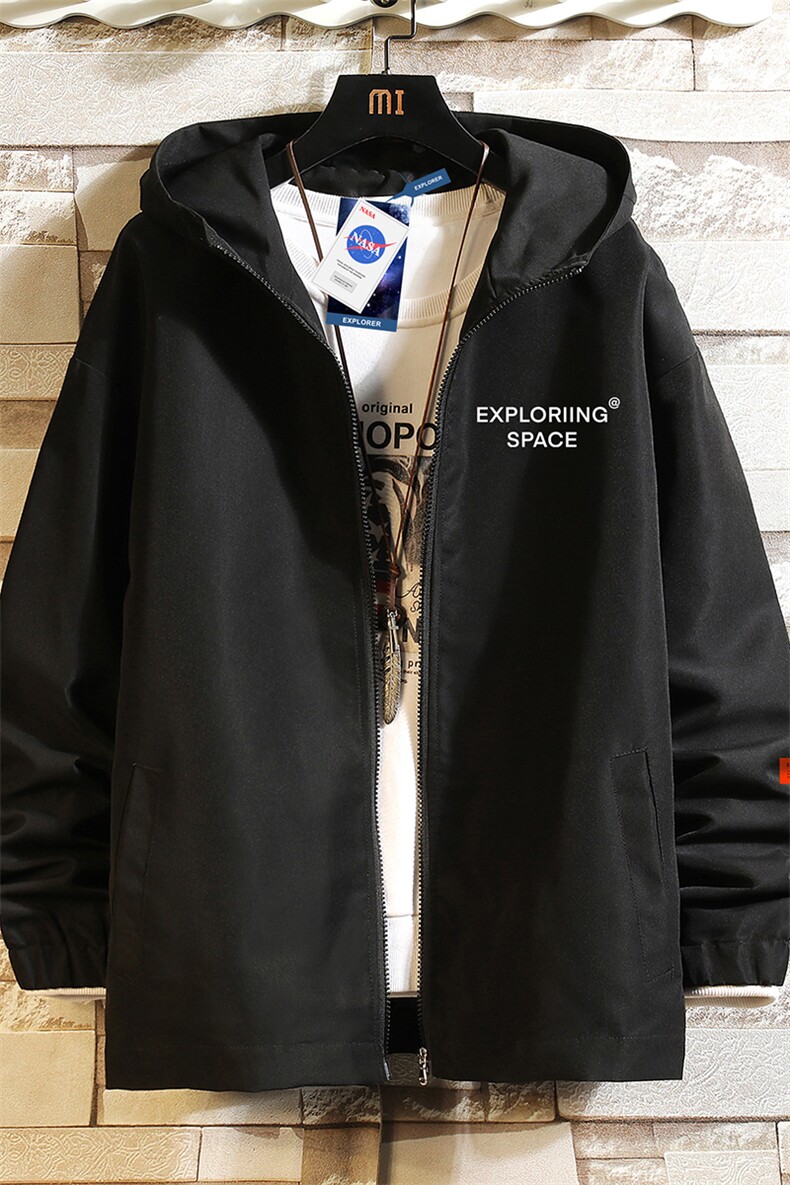 JK65244-P45连帽夹克男大码胖子棒球服上衣外套砖墙挂拍,男装夹克,电商A040A