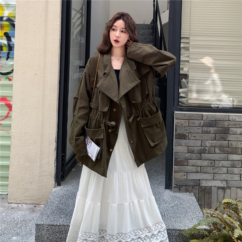 【秋款】法式宽松休闲工装外套2C212-G180-P165-K238,女装短外套,2C212
