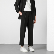 时尚休闲裤子男士秋季新款直筒修身商务九分通勤小西裤K99-P45，男装西裤，星座610（原A335）