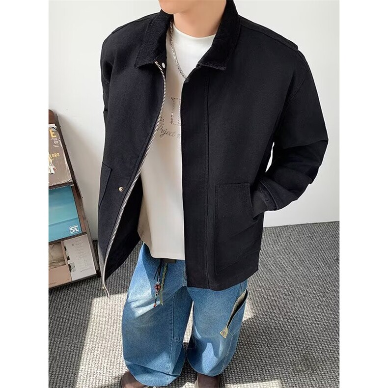 翻领拼接重磅简约经典高级休闲百搭潮夹克外套XZ212-QJK1033-P82,男装夹克,星座212