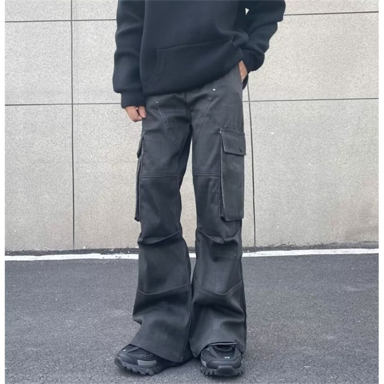 美式高街柳丁多口袋工装牛仔裤男潮牌小众设计感KB105-P68,男装牛仔裤,星座1109-3