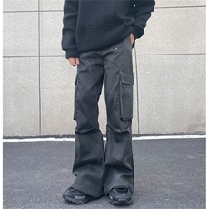 美式高街柳丁多口袋工装牛仔裤男潮牌小众设计感KB105-P68，男装牛仔裤，星座1109-3