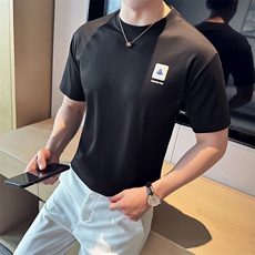 2024夏季新款高品质圆领修身短袖T恤男802-p48，男装T恤，电商D303