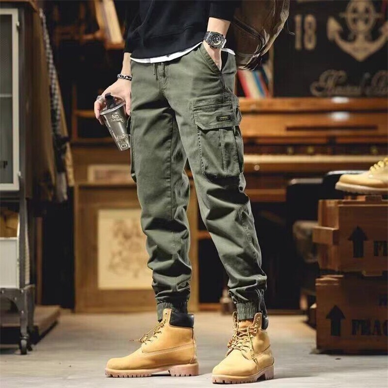 美式工装裤男宽松潮牌春秋束脚男士裤子多口袋户外休闲裤，女装休闲裤，星座506A
