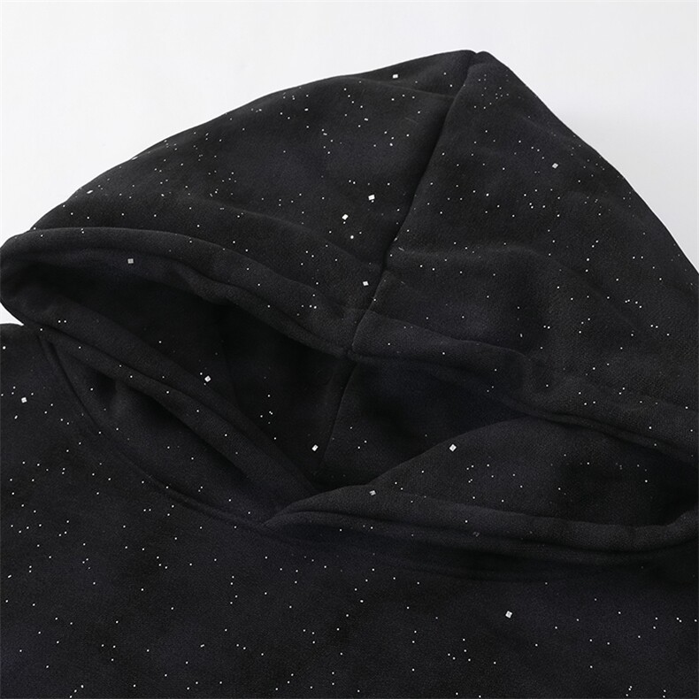 抖音得物二开25秋冬美式高街重磅水洗满天星扎染连帽卫衣CM48,男装卫衣,电商A486