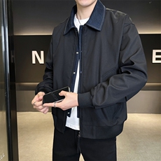 春季新款撞色拼接假两件翻领外套男休闲夹克JK02631-P80，男装夹克，星座308B-2