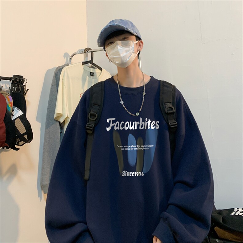 ！ 圆领卫衣男装港风长袖T恤男外套男WY157-P28图片