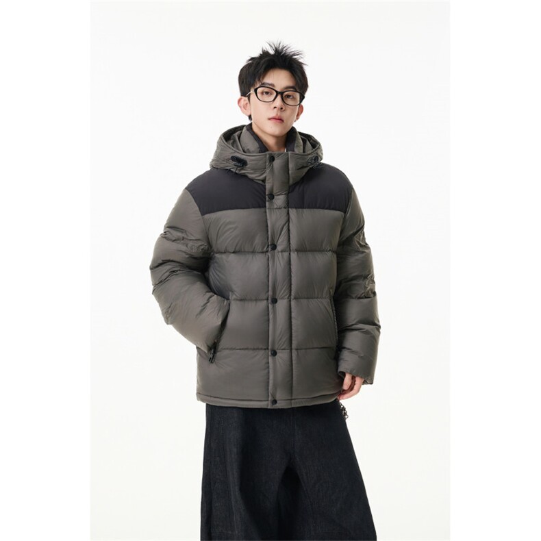 90%绒新标有报告连帽撞色韩版宽松羽绒服外套Y990/370现货,男装羽绒服,星座202