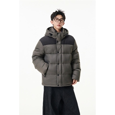 90%绒新标有报告连帽撞色韩版宽松羽绒服外套Y990/370现货，男装羽绒服，星座202
