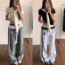 自产现货！蕾丝飘带刺绣休闲裤1005-DDK07-P58，男装休闲裤，星座1005