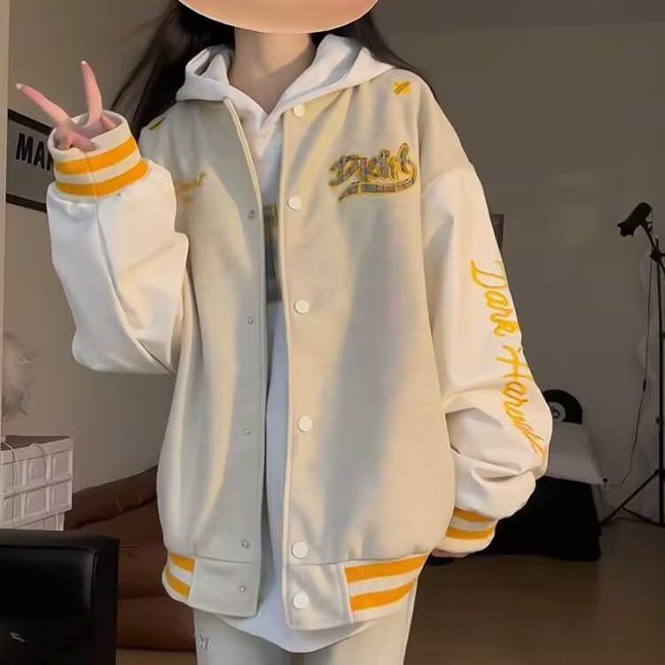 美式复古刺绣撞色棒球服外套2026新款春秋青少年小众潮牌夹克上衣,男装夹克,星座715-4