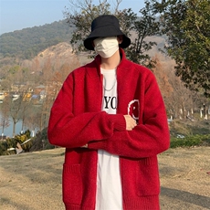 秋冬款潮牌美式高街复古毛衣男女宽松针织外套，男装针织衫/毛衣，星座716-2