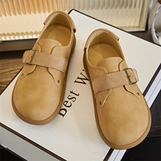 真皮2024秋季新款平底复古女鞋休闲小皮鞋皮带扣时装单鞋，女鞋单鞋，电商A223