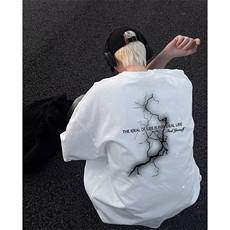 可48小时发货支持抖音得物来样二开美式满天星亮片短袖T恤MTX636，男装T恤，电商A486