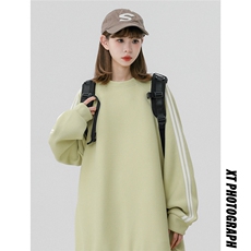中性风23新款秋季时尚百搭宽松情侣圆领卫衣B900P35控58，男装卫衣，A247A
