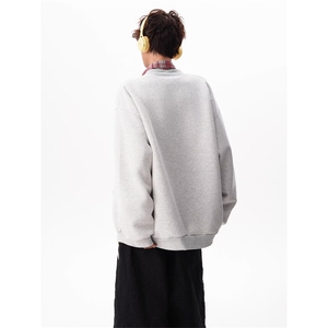 美式趣味毛巾绣慵懒卫衣开衫男女秋冬情侣棒球服潮SX1010P51图片