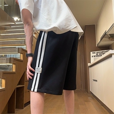 条纹运动短裤男生夏季薄款美式高街撞色设计感篮球五分裤休闲中裤，男装牛仔裤，电商B208
