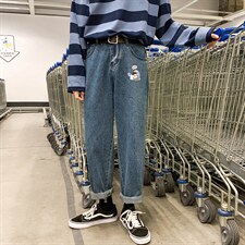 NK44239-P38直筒牛仔裤男士大码宽松九分裤男休闲长裤子男,男装休闲裤,电商A040