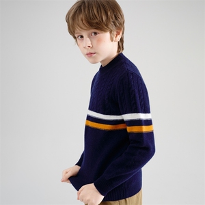 时尚百搭通勤简约儿童加厚彩条半高图片