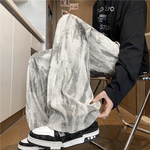 秋季新款拼接扎染灯芯绒设计感百搭休闲裤B315-K25497-特p25控48图片