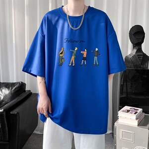 HT73043-P22 华夫格t恤男短袖男大码五分袖  短句风图片