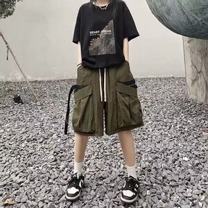 大口袋设计感短裤男士欧美潮牌痞帅五分裤街头机能工装裤HD10-P28图片