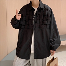 衬衫男长袖港风潮流2025个性春季ins上衣宽松外套CY560-P38，男装衬衫，星座412-3