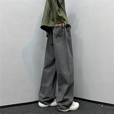 k1036-p48-控78M-5xl港风高阶黄泥黑暗宽松大码牛仔裤，男装牛仔裤，星座116