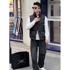 休闲立领羽绒马甲印花潮男流行时尚高级羽绒马甲313B-TM928-P75，女装马甲，星座313B