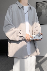 衬衫男2025春季新款港风宽松提花大码长袖衬衣CS023-P45(现货）图片