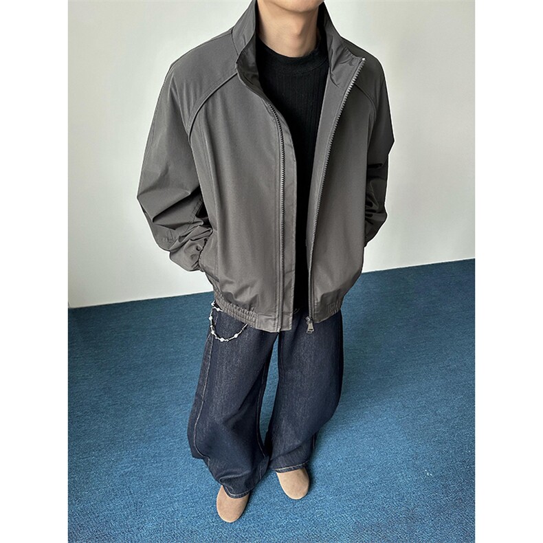 高品质春装新款老钱风美式高街解构立领棒球服飞行夹克休闲外套潮,男装夹克,电商A486