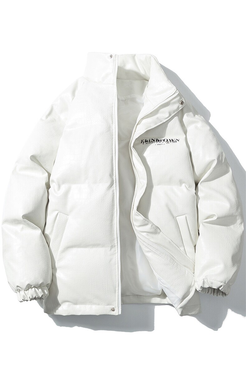 1日系白底鳄鱼纹棉衣男手塞棉夹克PU皮棉服外套男8507P120控158,男装夹克,星座226-2