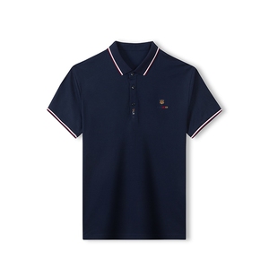 短袖polo衫男士翻领青中年夏季新品商务刺绣修身内搭T恤图片
