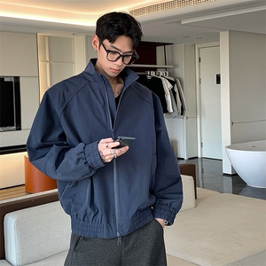 高品质春装新款老钱风美式高街解构立领棒球服飞行夹克休闲外套潮图片