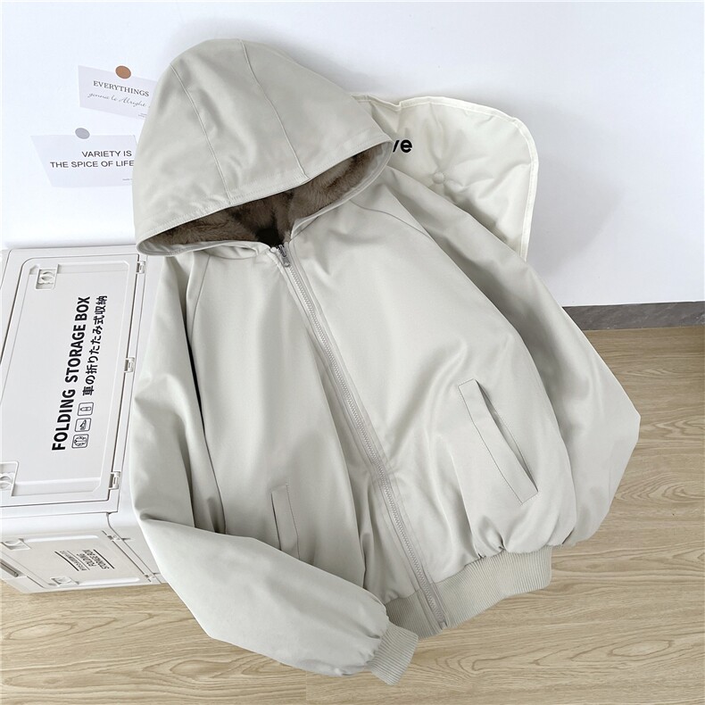双面穿派克服2025年冬装新款棉服女皮草夹克座山雕慵懒感加厚外套,男装夹克,星座506A