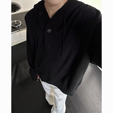秋冬新款美式休闲连帽毛衣男女复古慵懒风宽松情侣套头针织衫外套，男装针织衫/毛衣，星座601-1