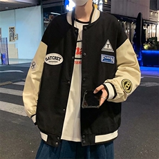 棒球服韩版潮流ins高街嘻哈拼接外套男春秋潮牌运动夹克JK42-P48，男装夹克，星座1008-2