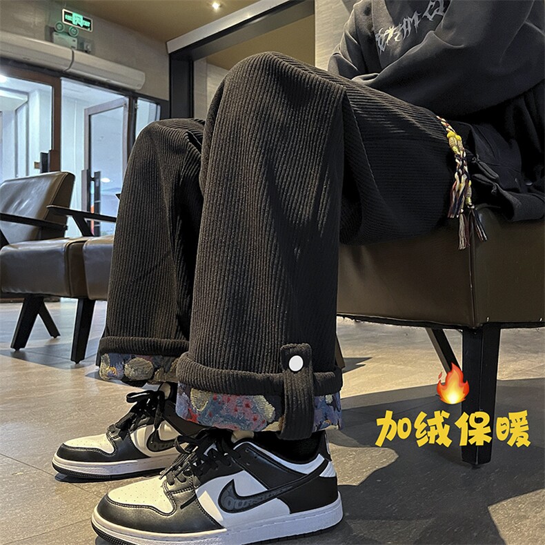 小熊卷边灯芯绒加绒加厚休闲裤KK376特P55,男装休闲裤,星座712