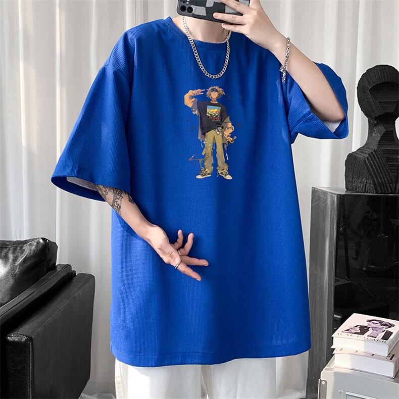 华夫格t恤男短袖男大码五分袖HT73419-P22,男装T恤,电商A040