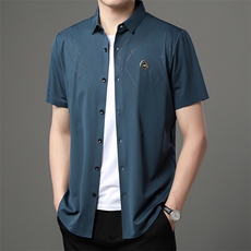 AC60022钱塘2020-3夏季男士精品短袖翻领休闲衬衫精品P65，男装衬衫，钱塘207-3