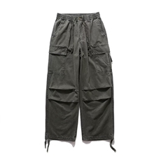 水洗做旧工装裤男女廓形宽松阔腿休闲裤口袋伞兵裤K9002-P66网图，男装工装外套，电商B245