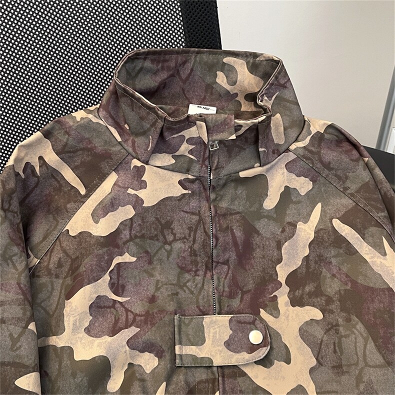 美式复古做旧立领迷彩冲锋衣夹克外套男春秋工装上衣潮JK021-P68,男装夹克,星座308B-2