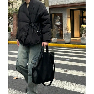 潮酷黑色大容量斜挎单肩包潮男PU手提包FC85-P48图片