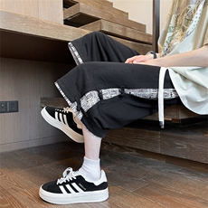 夏季新款潮牌针织休闲短裤男风宽松七分中裤908特P45控78，男装休闲裤，电商C305A