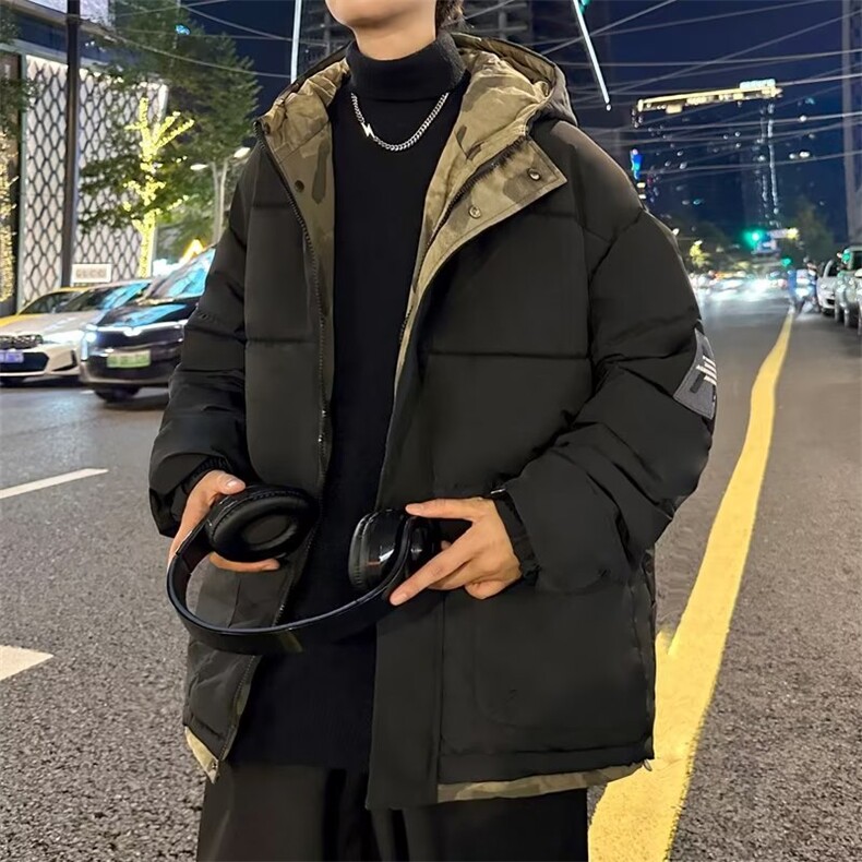 男秋外套年新款潮流羽绒棉服高领加厚潮牌工装棉袄棉衣TT9938P80,男装棉衣,星座1013-5