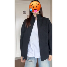 重磅秋冬北极绒双拉链毛衣开衫美式复古休闲慵懒风宽松针织衫外套，男装针织衫/毛衣，电商A486
